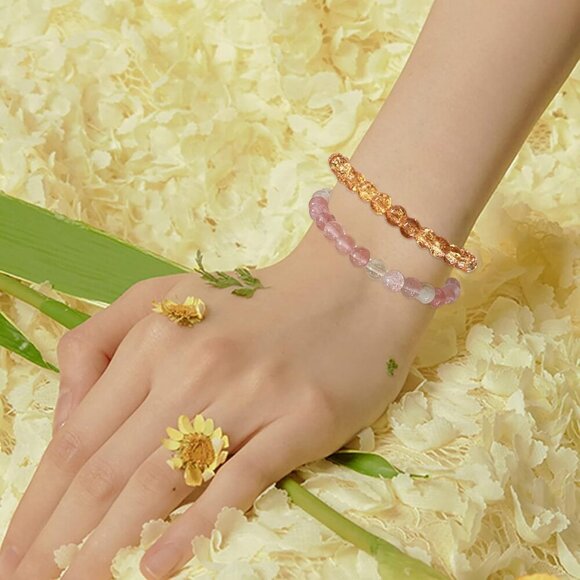 20Pcs 6mm Gemstones Beaded Stretch Bracelet for Women Crystal Stone Bracelets Ro - Picture 4 of 7